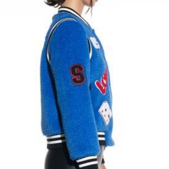 Azalea Wang Furry Varsity Letterman Jacket size S NWT - Picture 4 of 5